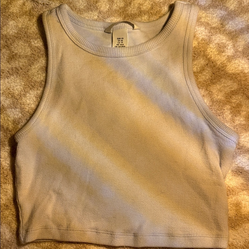 H&M baby blue Ribbed Tank Top